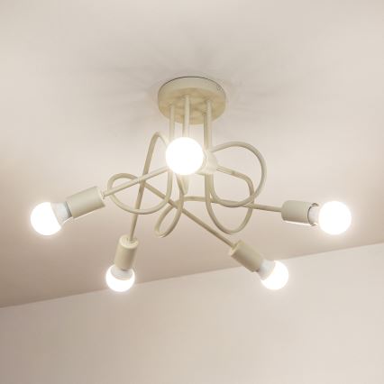 Plafonnier OXFORD 5xE27/15W/230V crème