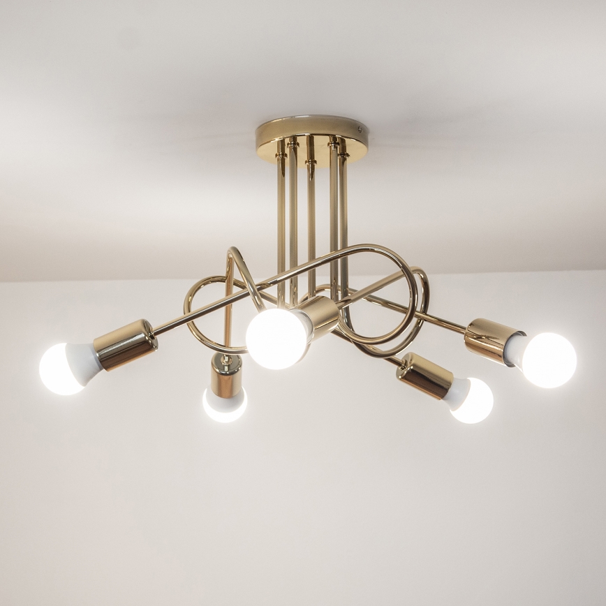 Plafonnier OXFORD 5xE27/15W/230V doré