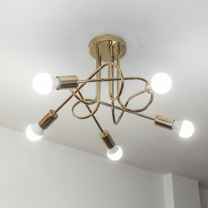 Plafonnier OXFORD 5xE27/15W/230V doré