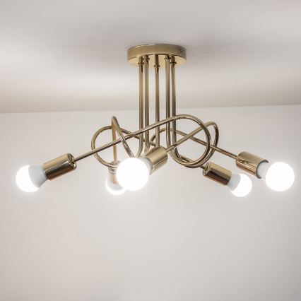 Plafonnier OXFORD 5xE27/15W/230V doré