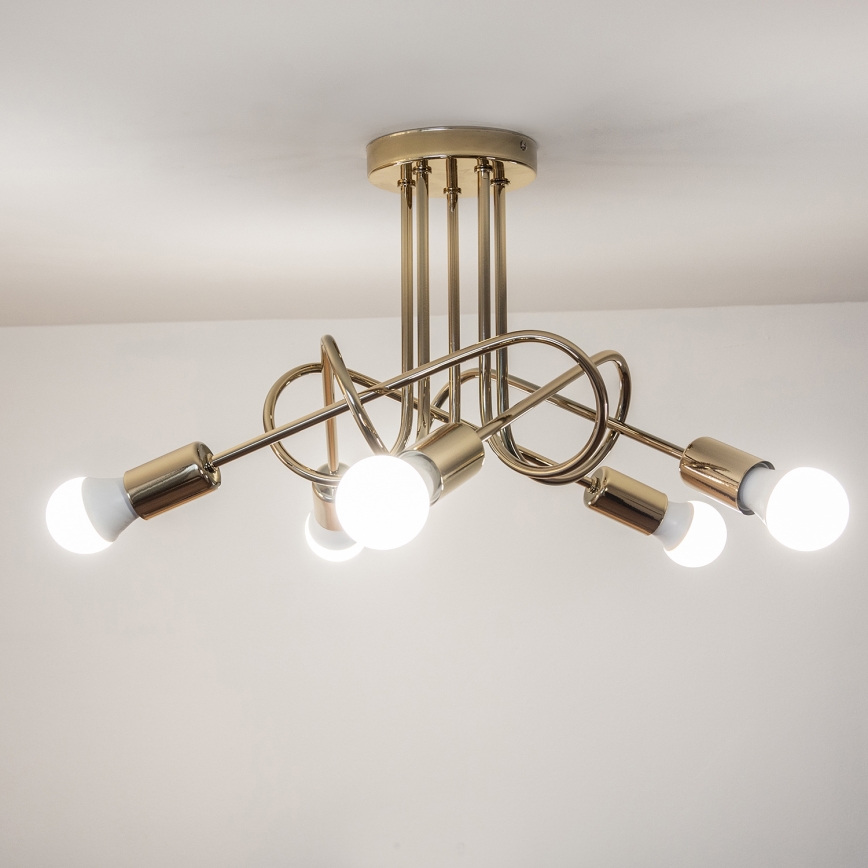 Plafonnier OXFORD 5xE27/15W/230V doré