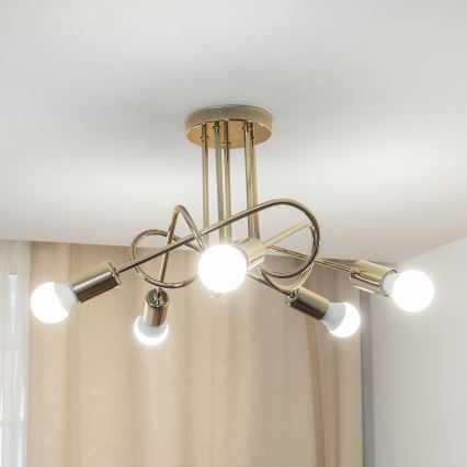 Plafonnier OXFORD 5xE27/15W/230V doré