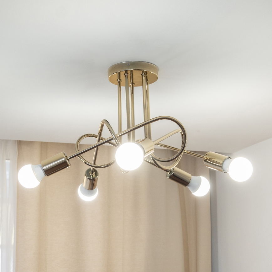 Plafonnier OXFORD 5xE27/15W/230V doré