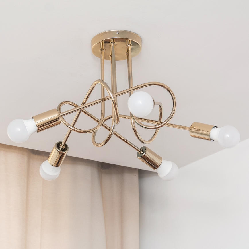 Plafonnier OXFORD 5xE27/15W/230V doré