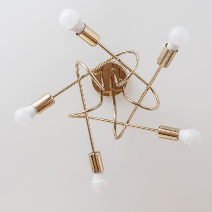 Plafonnier OXFORD 5xE27/15W/230V doré