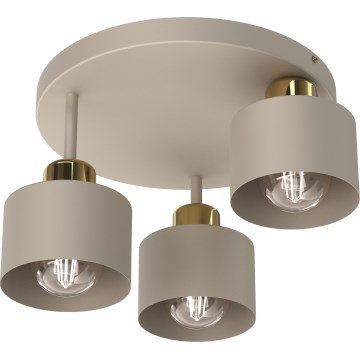 Plafonnier PARKLA 3xE27/15W/230V beige/doré