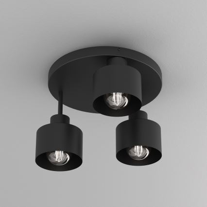 Plafonnier PARKLA 3xE27/15W/230V noir