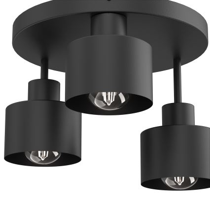 Plafonnier PARKLA 3xE27/15W/230V noir