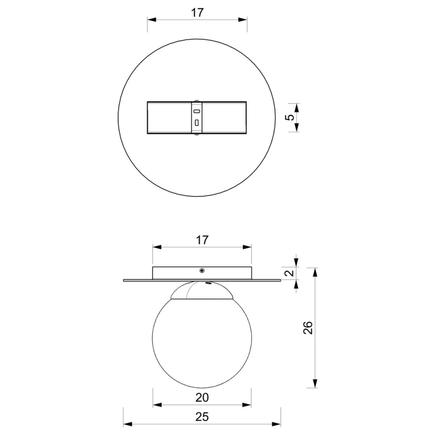 Plafonnier PLATO 1xE14/40W/230V d. 25 cm