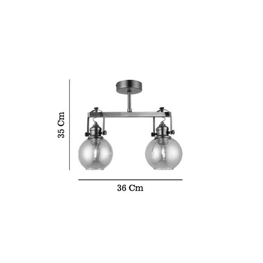 Plafonnier POLINO 2xE27/40W/230V, finition bronze