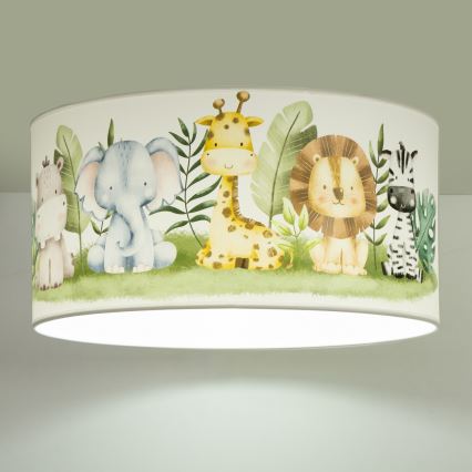 Plafonnier pour chambre d'enfant KIDS ROOM 1xE27/60W/230V Ø 40 cm motif jungle
