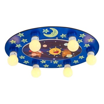 Plafonnier pour enfants LUCCA 6xE27/24W/230V bleu