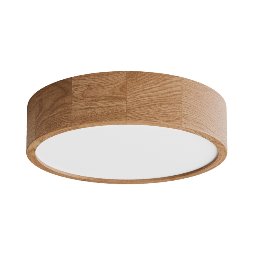 Plafonnier pour salle de bains CLEO avec détecteur, 3xE27/24W/230V, Ø 37,5 cm, IP54, chêne