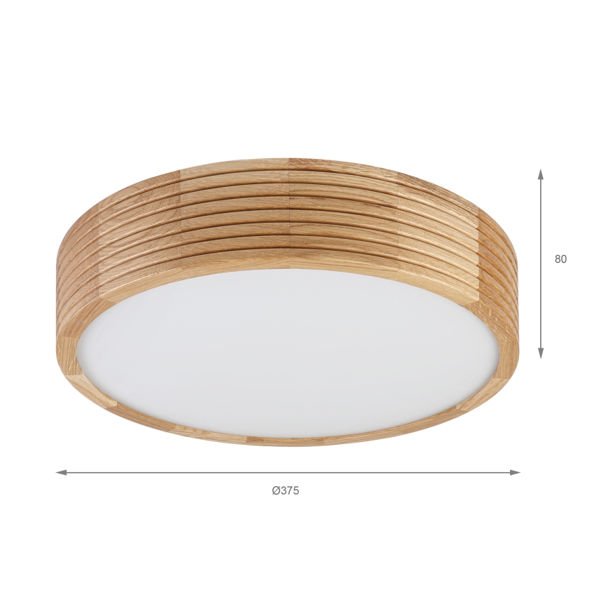 Plafonnier pour salle de bains LINARO 3xE27/15W/230V IP54, finition chêne, Ø 37 cm