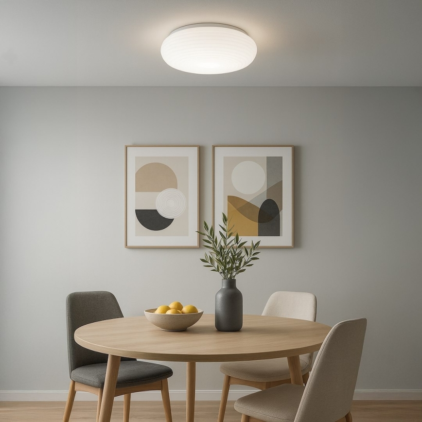 Plafonnier PULSO 3xE27/15W/230V Ø 42 cm, blanc