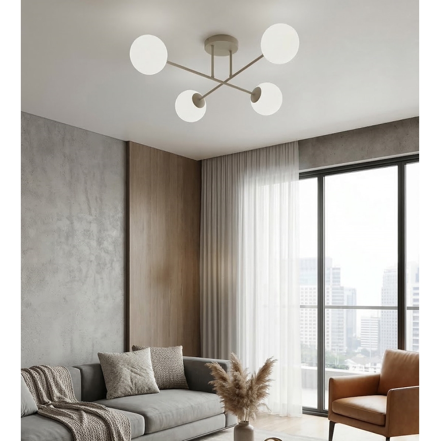 Plafonnier ROMA 4xE14/10W/230V beige