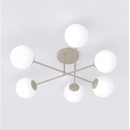 Plafonnier ROMA 6xE14/10W/230V beige