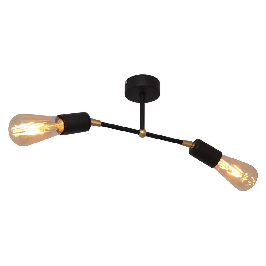 Plafonnier ROSETTE 2xE27/15W/230V noir/or