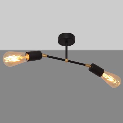 Plafonnier ROSETTE 2xE27/15W/230V noir/or