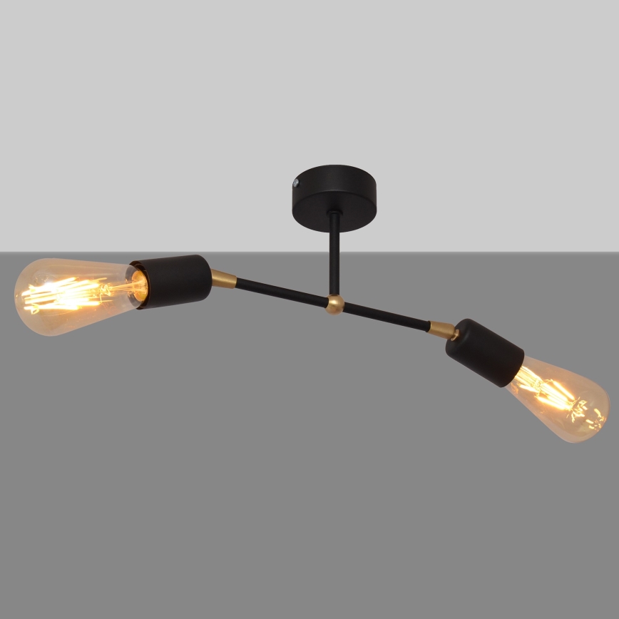 Plafonnier ROSETTE 2xE27/15W/230V noir/or