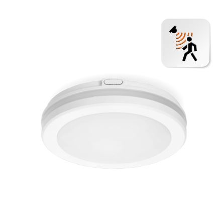 Plafonnier salle de bain avec détecteur LED/12W/230V 3000/4000/6500K IP65 d. 20 cm blanc + télécommande