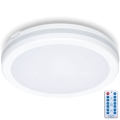 Plafonnier salle de bain avec détecteur LED/18W/230V 3000/4000/6500K IP65 d. 30 cm blanc + télécommande