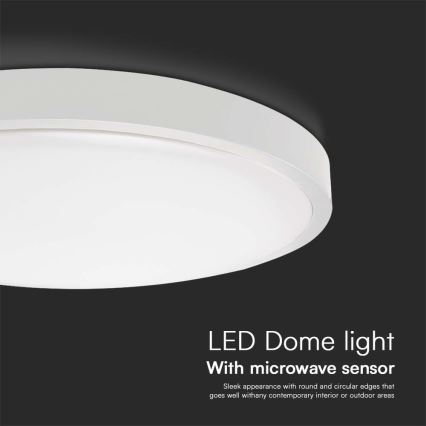 Plafonnier salle de bain avec détecteur LED/18W/230V 3000K IP44 blanc + télécommande