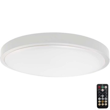 Plafonnier salle de bain avec détecteur LED/18W/230V 3000K IP44 blanc + télécommande