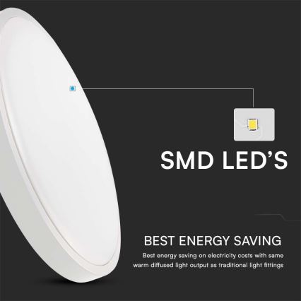 Plafonnier salle de bain avec détecteur LED/18W/230V 4000K IP44 blanc + télécommande