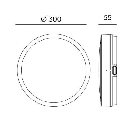 Plafonnier salle de bain avec détecteur LED/18W/230V 3000/4000/6500K IP65 d. 30 cm noir + télécommande