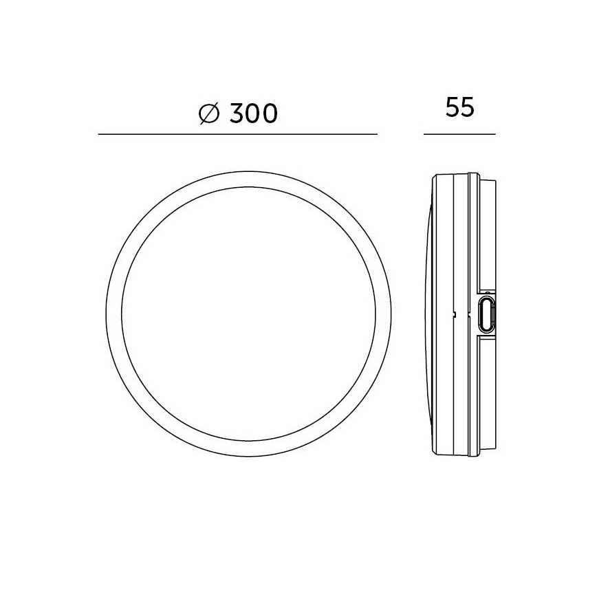 Plafonnier salle de bain avec détecteur LED/18W/230V 3000/4000/6500K IP65 d. 30 cm noir + télécommande