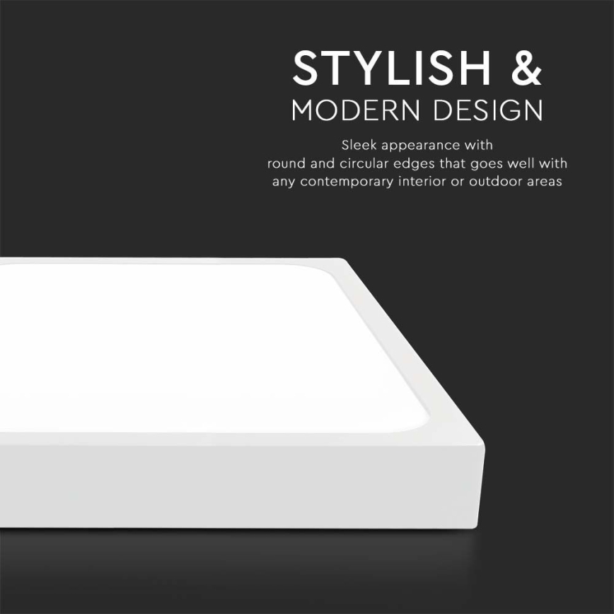 Plafonnier salle de bain avec détecteur LED/24W/230V 4000K IP44 29,5x29,5 cm blanc