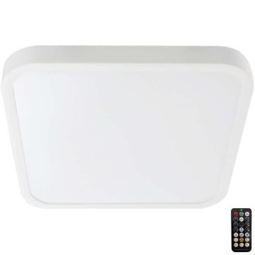 Plafonnier salle de bain avec détecteur LED/36W/230V 4000K IP44 42x42 cm blanc + Télécommande