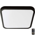 Plafonnier salle de bain avec détecteur LED/36W/230V 4000K IP44 42x42 cm noir + Télécommande