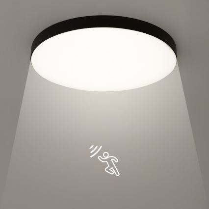 Plafonnier salle de bain avec détecteur MAYA LED/13W/230V d. 33 cm IP44 noir