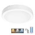 Plafonnier salle de bain avec détecteur NAIROS LED/24W/230V IP65 3000/4000/6500K d. 30 cm blanc + télécommande
