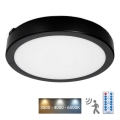 Plafonnier salle de bain avec détecteur NAIROS LED/24W/230V IP65 3000/4000/6500K d. 30 cm noir + télécommande