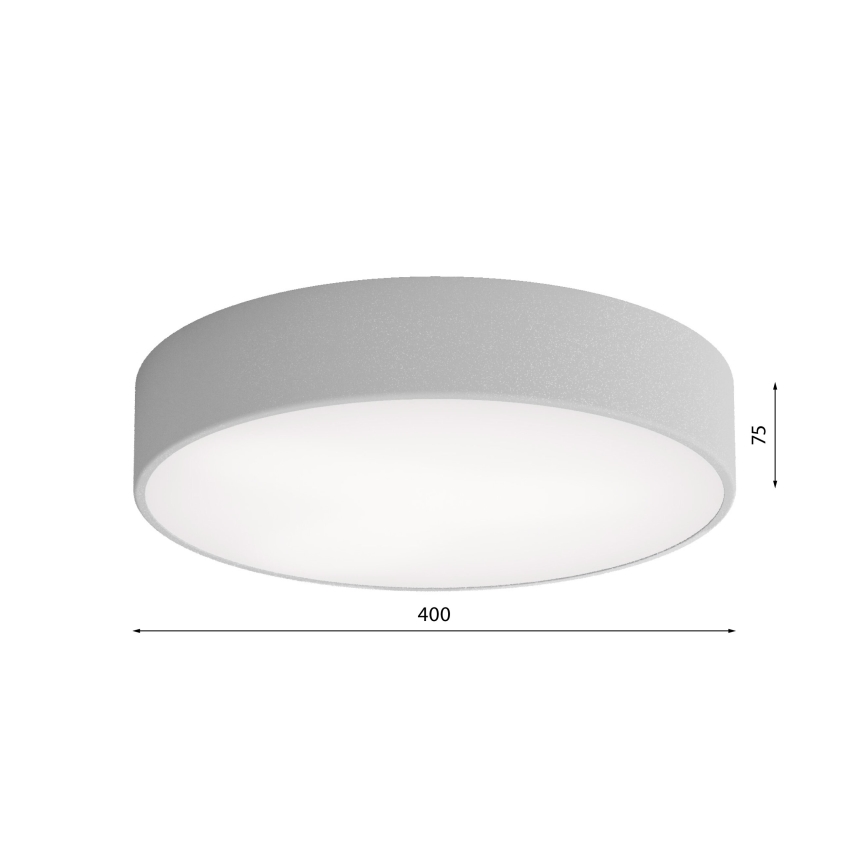 Plafonnier salle de bain CLEO 3xE27/24W/230V d. 40 cm gris IP54