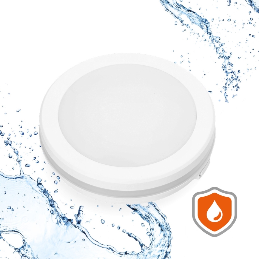 Plafonnier salle de bain LED/12W/230V 3000/4000/6500K IP65 d. 20 cm blanc