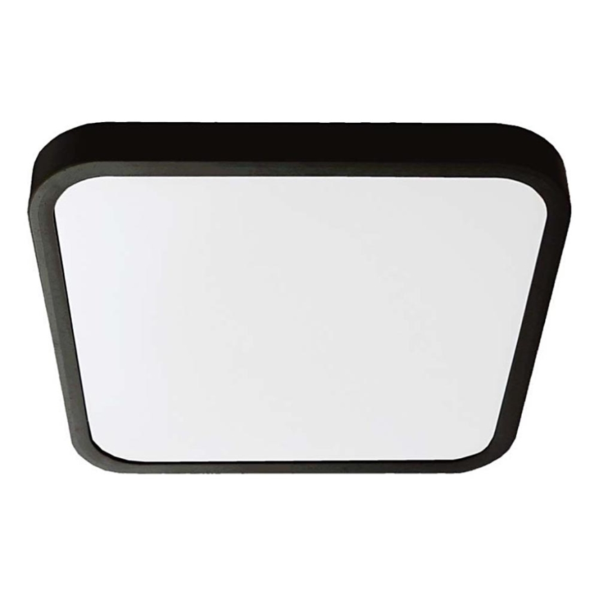 Plafonnier salle de bain LED/18W/230V 3000K IP44 25x25 cm noir