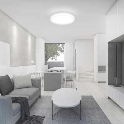 Plafonnier salle de bain LED/18W/230V 4000K IP44 d. 22,5 cm blanc