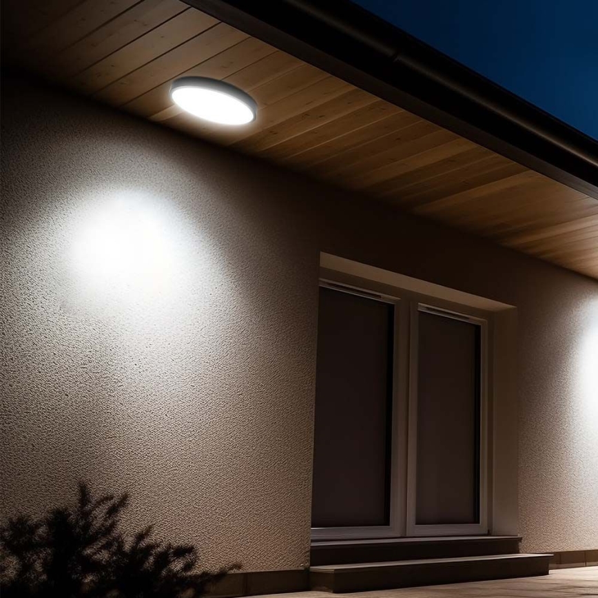 Plafonnier salle de bain LED/24W/230V 6500K IP44 d. 29,5 cm noir