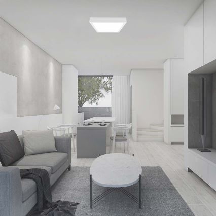 Plafonnier salle de bain LED/30W/230V 4000K IP44 42x42 cm blanc