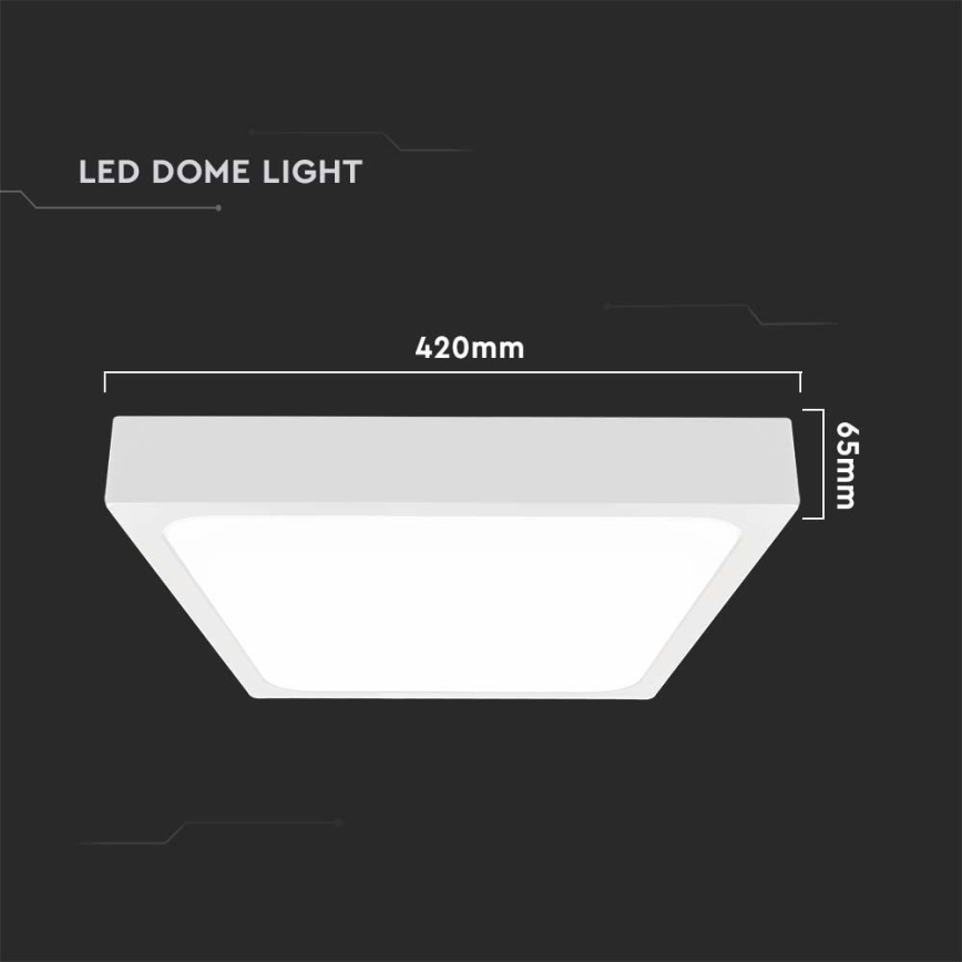 Plafonnier salle de bain LED/30W/230V 4000K IP44 42x42 cm blanc