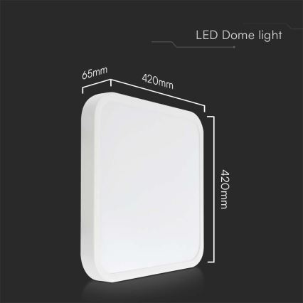 Plafonnier salle de bain LED/48W/230V 6500K IP44 42x42 cm blanc