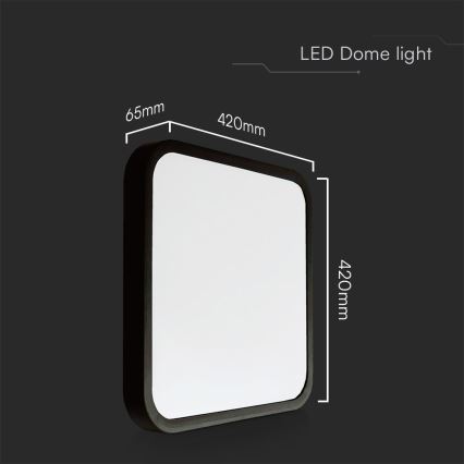 Plafonnier salle de bain SAMSUNG CHIP LED/48W/230V IP44 4000K 42x42 cm noir