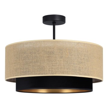 Plafonnier SARTA 1xE27/60W/230V, diam. 45 cm, noir/jute