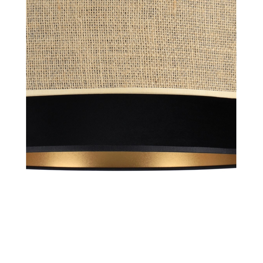 Plafonnier SARTA 1xE27/60W/230V, diam. 45 cm, noir/jute