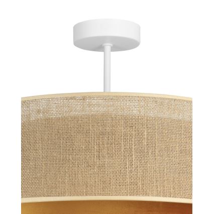 Plafonnier SARTA 1xE27/60W/230V Ø 45 cm cuivré/jute