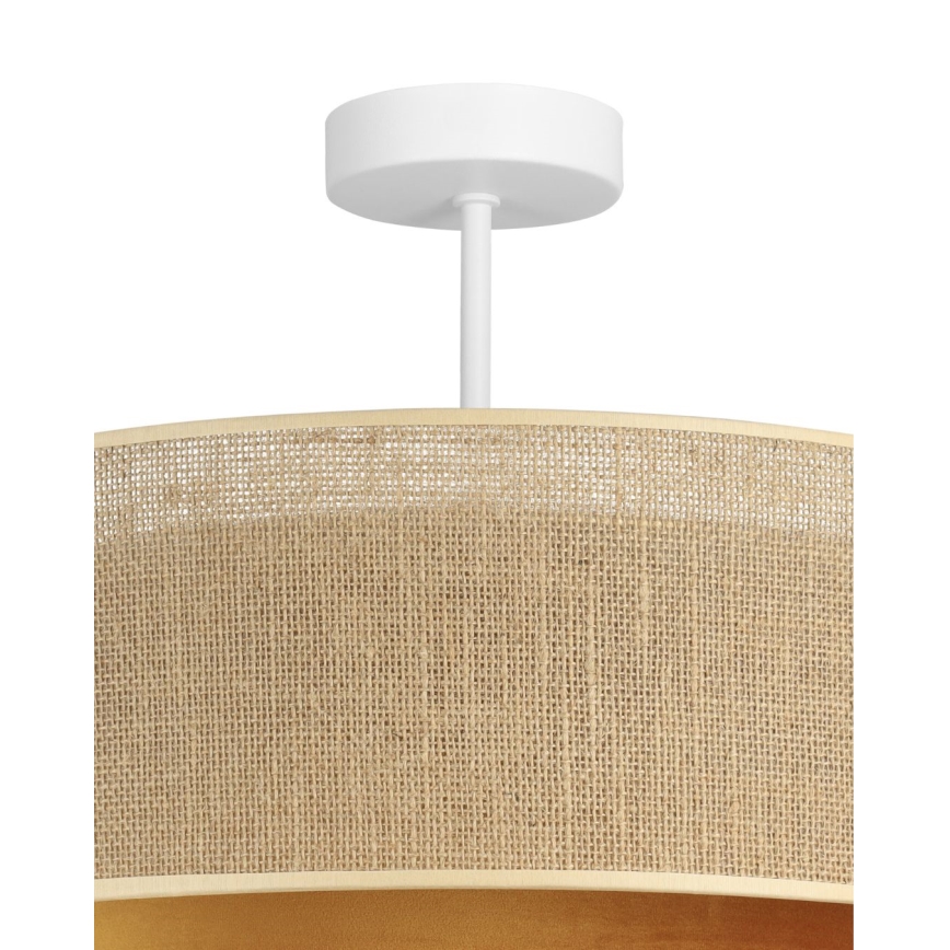 Plafonnier SARTA 1xE27/60W/230V Ø 45 cm cuivré/jute